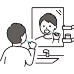 Man Brushing His Teeth In The Mirror SVG Icon